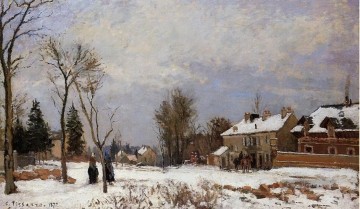  Schnee Malerei - die Straße von Versailles nach saint germain louveciennes Schneeffekt 1872 Camille Pissarro